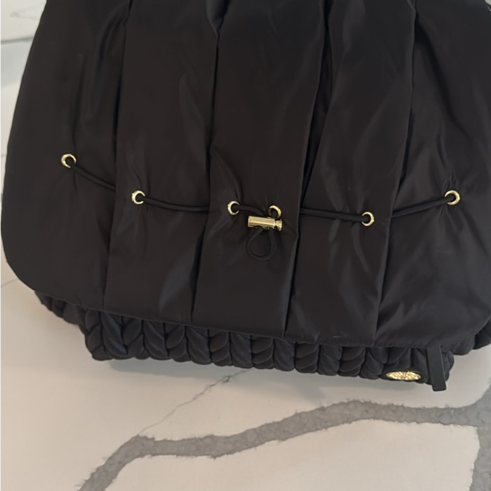 Chic Happ brand Black diaper bag Backpack with Gold Accents